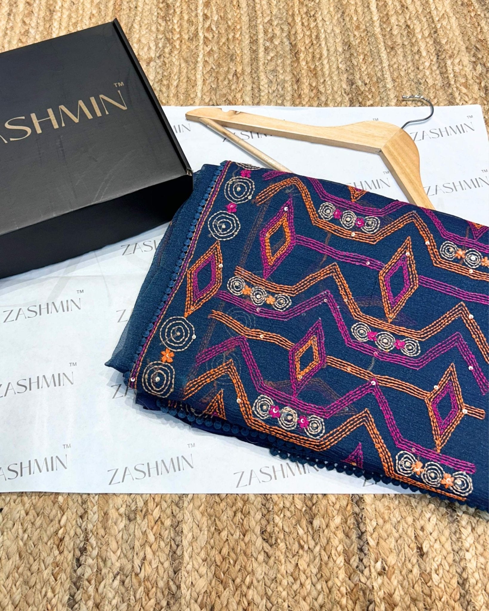 SAREE/SAA164 Zashmin Starry Drape Blue - Zashmin